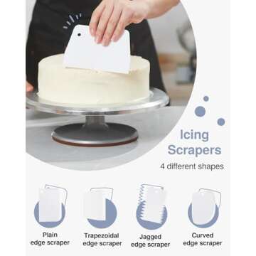 Puroma 12" Cake Turntable - Heavy-Duty with Spatulas