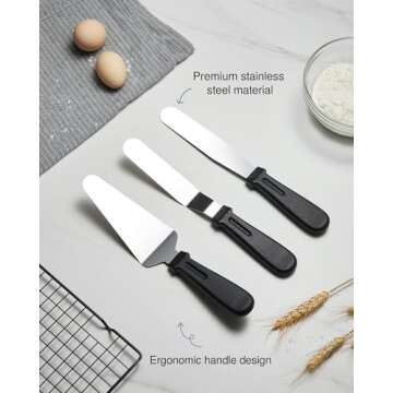 Puroma 12" Cake Turntable - Heavy-Duty with Spatulas