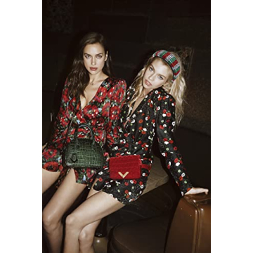 HSWE Christmas Rhinestone Padded Headband Xmas Headbands for Women Girls Red Green Sliver Crystal Velvet Wide Bejeweled Hairband