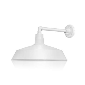 17-inch White Outdoor Gooseneck Barn Light for Stylish Illumination