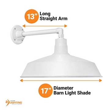 17-inch White Outdoor Gooseneck Barn Light - Stylish Illumination