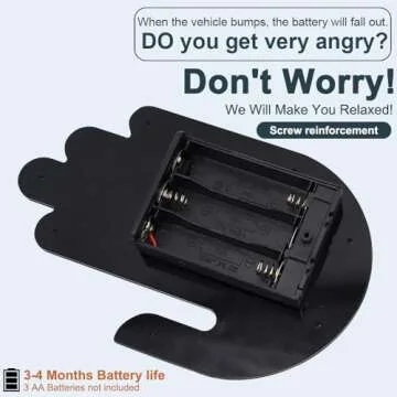 Car Finger Light with Remote Control, Funny LED Gesture Hand Lighting with 3 Modes, Window Sign Light Warning Reminder for Women and Men, Cool Car Gadgets Truck Accessories