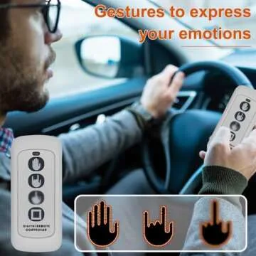 Car Finger Light with Remote Control, Funny LED Gesture Hand Lighting with 3 Modes, Window Sign Light Warning Reminder for Women and Men, Cool Car Gadgets Truck Accessories