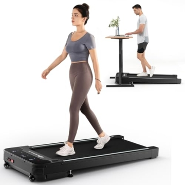 Goplus Under Desk Treadmill, Electric Treadmill Walking Pad with Touchable LED Display and Wireless ...
