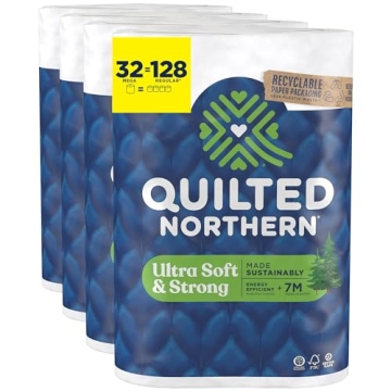Quilted Northern Ultra Soft & Strong Toilet Paper, 32 Mega Rolls = 128 Regular Rolls, 5X Stronger*, ...