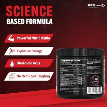 PEScience Prolific Pre Workout, Raspberry Lemonade, 40 Scoop, Energy Supplement with Nitric Oxide