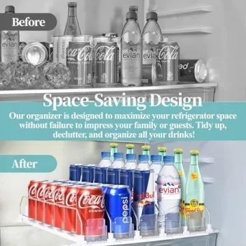 Drink Organizer For Fridge - Self Pushing Dispenser
