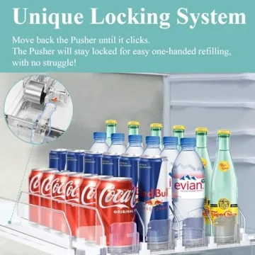 Drink Organizer For Fridge - Self Pushing Dispenser