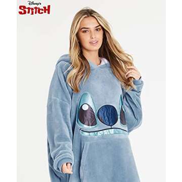 Disney Stitch Blanket Hoodie - Warm & Cozy Women's Fleece