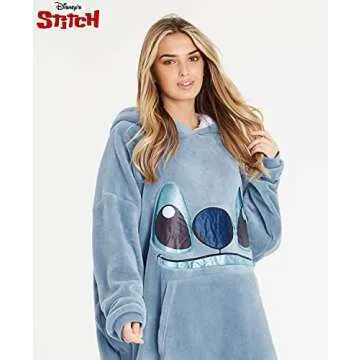 Disney Stitch Blanket Hoodie - Warm & Cozy Women's Fleece