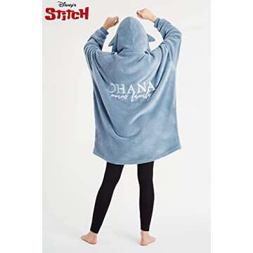 Disney Stitch Blanket Hoodie - Warm & Cozy Women's Fleece