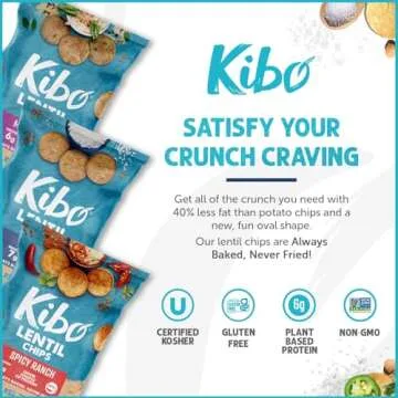 Kibo Lentil Chips Variety Pack - Vegan & Gluten-Free Snacking