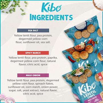 Kibo Lentil Chips Variety Pack - Vegan & Gluten-Free Snacking