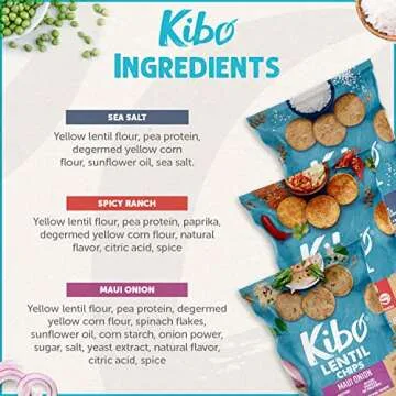 Kibo Lentil Chips Variety Pack - Vegan & Gluten-Free Snacking