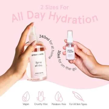 Grace & Stella Premium Rose Water Facial Spray for All Skin Types