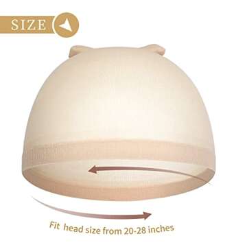 12PCS Beige Wig Caps for Women Nylon Stretchy Wig Caps for Lace Front Wig, Soft Lightweight Breathable Wig Cap for Costume Party(gifts box)