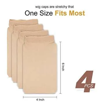 12PCS Beige Wig Caps for Women Nylon Stretchy Wig Caps for Lace Front Wig, Soft Lightweight Breathable Wig Cap for Costume Party(gifts box)