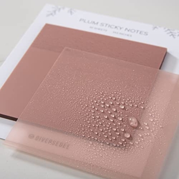 DiverseBee Transparent Sticky Notes - 50 Pastel Sheets