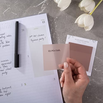 DiverseBee Transparent Sticky Notes - 50 Pastel Sheets