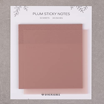 DiverseBee Transparent Sticky Notes - 50 Pastel Sheets