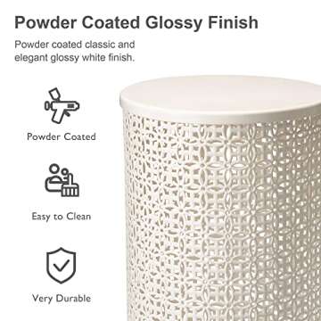 Glitzhome Outdoor Side Table Set of 2 Cream White Accent Tables