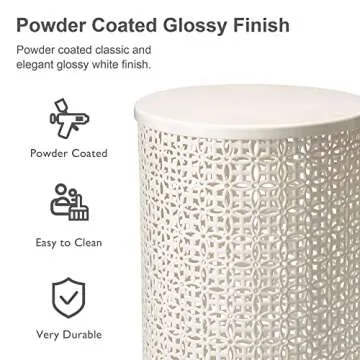 Glitzhome Outdoor Side Table Set of 2 Cream White Accent Tables