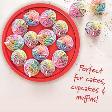 Cake Cupcake Carrier with Lid and Handle | 9" Round Cake Container Holder with Dome Cover | Plastic Pie Carrier Cake Storage Container | Easy Transport for Bunt Cake Keeper Platter Tray