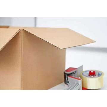 Secure Seal - 8x8x6 Pack of 50 Corrugated Cardboard Packing Shipping Mailing Moving Carton Boxes