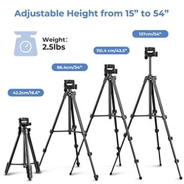 UBeesize 54'' Camera Tripod, Phone Tripod for iPhone with Bag, Travel Tripod Stand with Remote Compatible with iPhone 15/14/13/12/11, Android Phones, Cameras, DSLR and Gopro