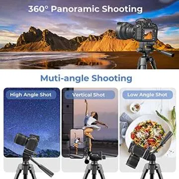UBeesize 54'' Camera Tripod, Phone Tripod for iPhone with Bag, Travel Tripod Stand with Remote Compatible with iPhone 15/14/13/12/11, Android Phones, Cameras, DSLR and Gopro