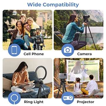 UBeesize 54'' Camera Tripod, Phone Tripod for iPhone with Bag, Travel Tripod Stand with Remote Compatible with iPhone 15/14/13/12/11, Android Phones, Cameras, DSLR and Gopro