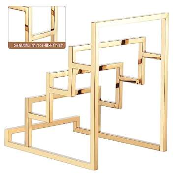 uxcell Gold 4 Layer Wallet Display Rack for Retail Stores