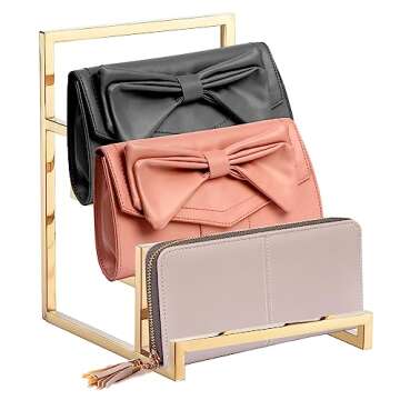 uxcell Gold 4 Layer Wallet Display Rack for Retail Stores