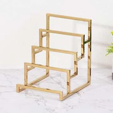 uxcell Gold 4 Layer Wallet Display Rack for Retail Stores