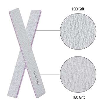 25 Pack Durable 100/180 Grit Nail Files for All