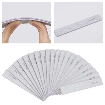 25 Pack Durable 100/180 Grit Nail Files for All