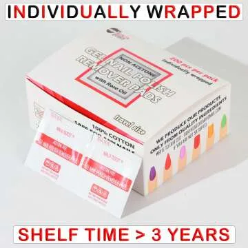 Bulk Nail Polish Remover Pads - 200 Non-Acetone Wipes