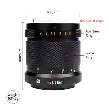 AstrHori 75mm F4 Manual Portrait Lens Medium Format Match 100 Million Pixels Mirrorless Camera & Cover 33x44 Sensor for FUJIFILM GFX Mount GFX 50SII,GFX100,GFX100 IR Ver,GFX 50S,GFX 50R,GFX 100S