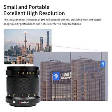 AstrHori 75mm F4 Manual Portrait Lens Medium Format Match 100 Million Pixels Mirrorless Camera & Cover 33x44 Sensor for FUJIFILM GFX Mount GFX 50SII,GFX100,GFX100 IR Ver,GFX 50S,GFX 50R,GFX 100S
