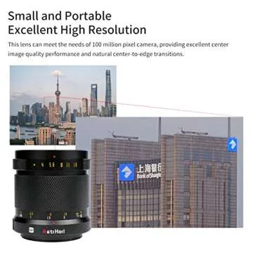 AstrHori 75mm F4 Manual Portrait Lens Medium Format Match 100 Million Pixels Mirrorless Camera & Cover 33x44 Sensor for FUJIFILM GFX Mount GFX 50SII,GFX100,GFX100 IR Ver,GFX 50S,GFX 50R,GFX 100S