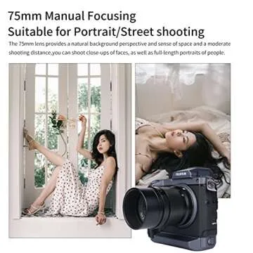 AstrHori 75mm F4 Manual Portrait Lens Medium Format Match 100 Million Pixels Mirrorless Camera & Cover 33x44 Sensor for FUJIFILM GFX Mount GFX 50SII,GFX100,GFX100 IR Ver,GFX 50S,GFX 50R,GFX 100S