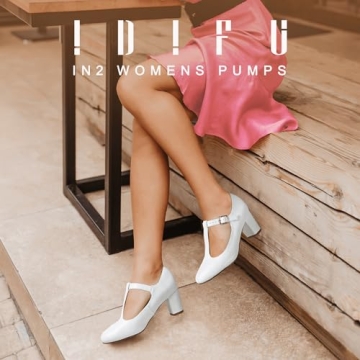 IDIFU Women's Stylish Low Heels Comfort Dress Shoes