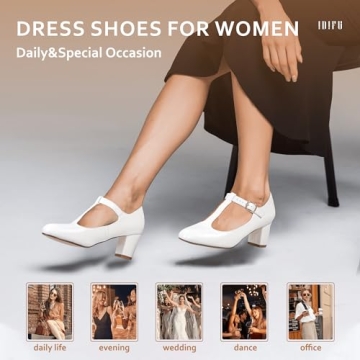 IDIFU Women's Stylish Low Heels Comfort Dress Shoes
