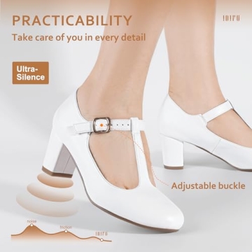 IDIFU Women's Stylish Low Heels Comfort Dress Shoes