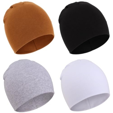 DRESHOW BQUBO 4 Pieces Baby Beanie Newborn Toddler Soft Cute Knit Hat Hospital Hats for Baby Boys In...