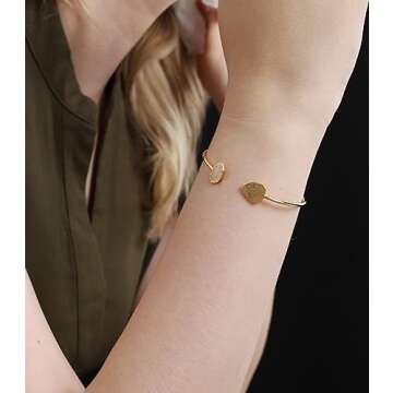 OZEL – Gold Bracelets for Women – 18K Real Gold Plated – Colorful Crystal Cute Bracelets for her (Green/Clear/Black/Pink Opal/Green Opal/White Opal) (White Opal, Free)