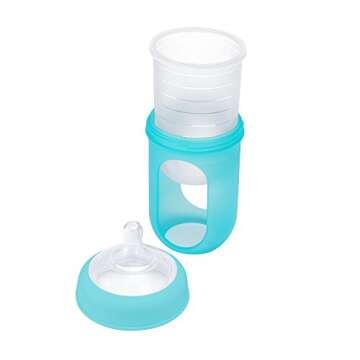 Boon, NURSH Reusable Silicone Pouch Baby Bottles for Air-Free Feeding with Stage 2 Medium Flow Nipple, 8 Ounce (Pack of 6)