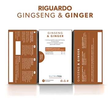 Nutra Tea - Ginger & Ginseng Tea - 20 Tea Bags - Herbal Tea