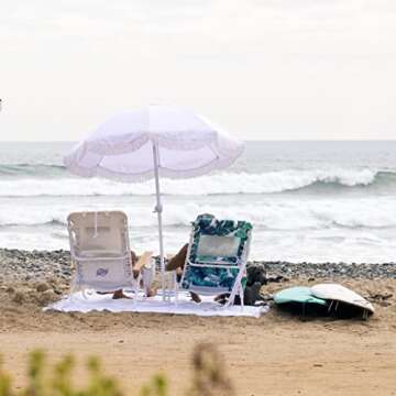 South Bay Beach Life - Premium Beach Chair - Custom, XL Rust-Proof Aluminum Frame Chairs with Insulated Coolers - Portable Carry Strap - 4 Position Full Recline