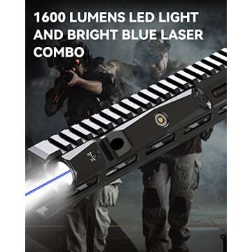 Votatu M9L-B Tactical Light Laser Combo Compatible with M-Lok Rail Surface, 1600 Lumens LED Flashlig...